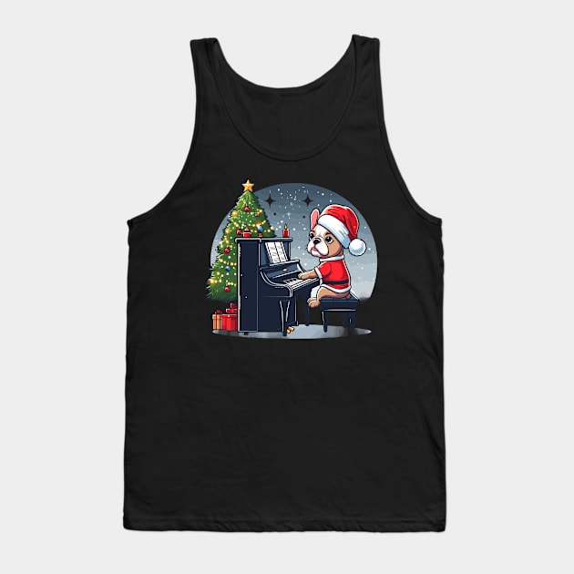 French Bulldog Playing Piano Christmas Tank Top by Graceful Designs